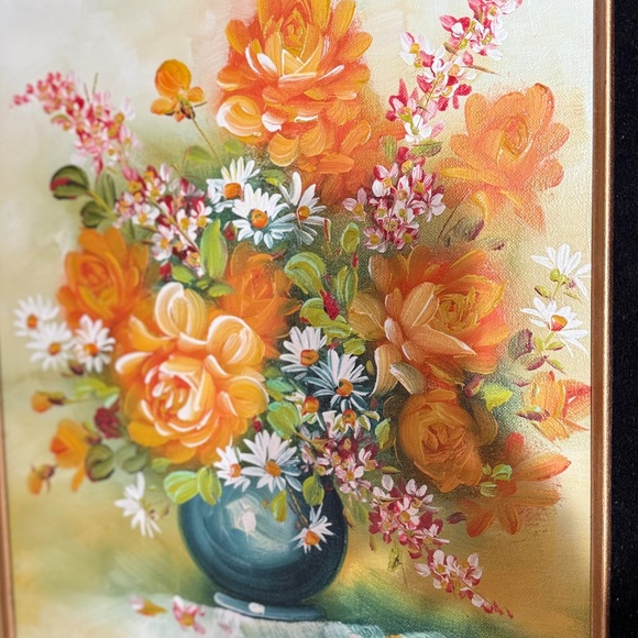 Vintage MCM floral picture